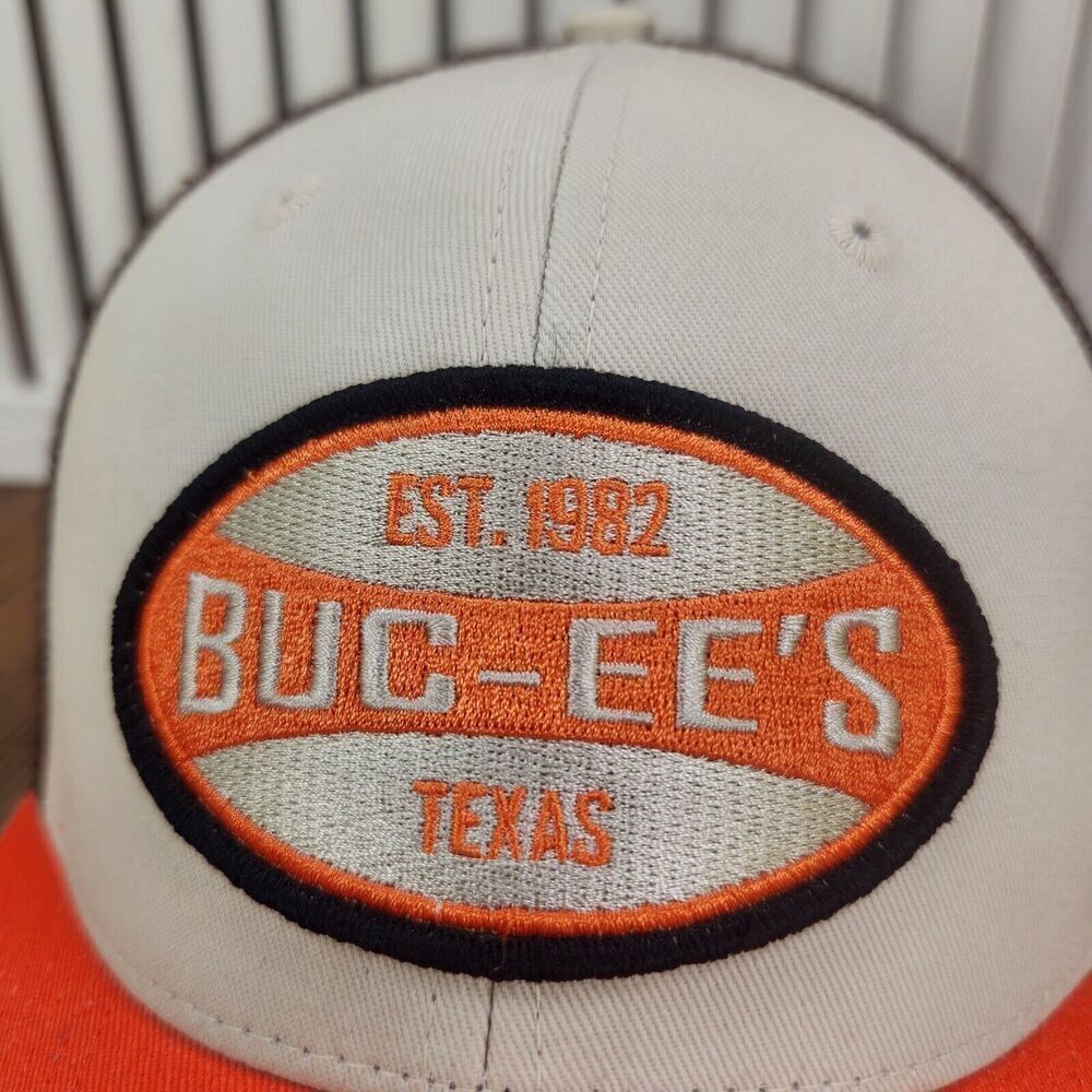 BUC-EE's Texas Est 1982 Snapback Trucker Hat Cap Orange Brown Promo Novelty Logo - Picture 3 of 10